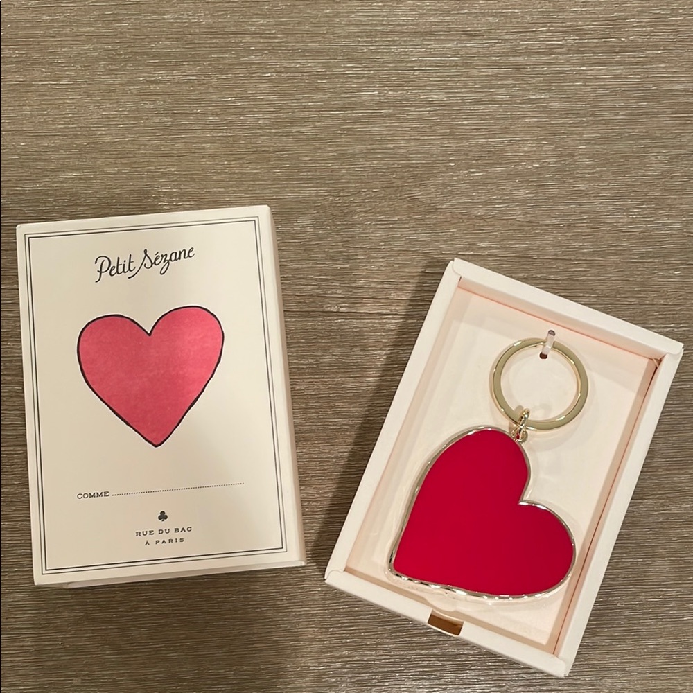 Sézane Red Heart Key Holder Enamel